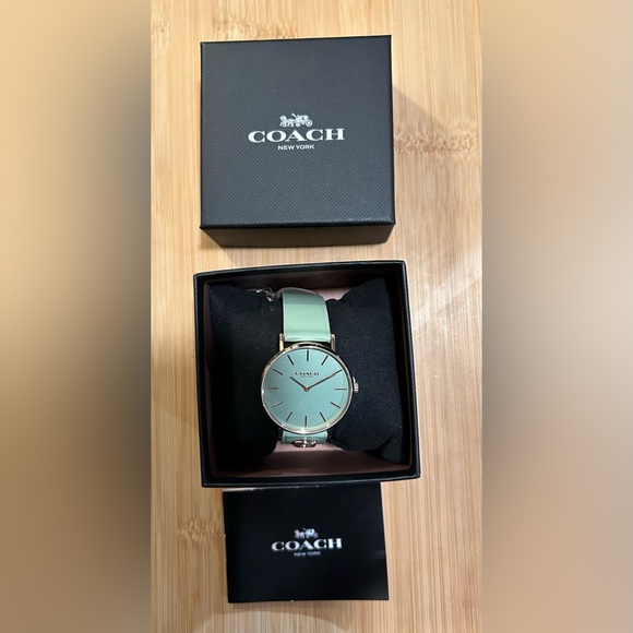 Coach Perry Watch With 36mm Mint Green Face & Leather Band - Picture 5 of 5